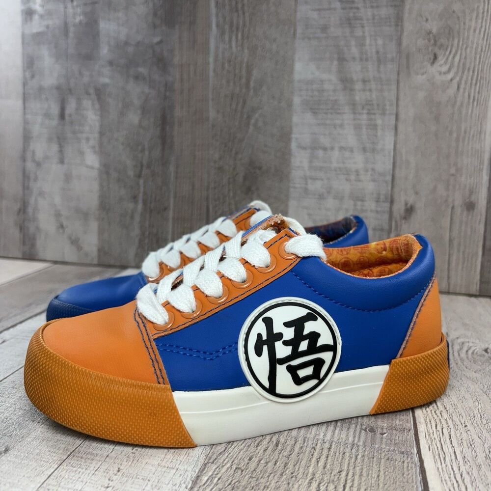 Dragon Ball Z Boys' Size 13 Little Kids PS Sneakers Leather Shoes Black Orange